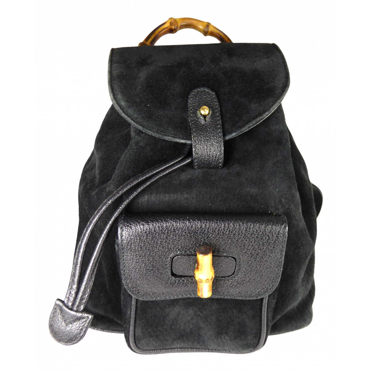Bamboo backpack Gucci Black in Suede 